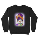 Witchy Mama Halloween Messy Bun Skull Witch Mom Women Spooky Womens Halloween Sweatshirts, Halloween Sweatshirt Plus Size - Scotstee Shop