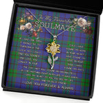 To My Beautiful Soulmate Sunflower Necklace In Your Eyes I Have Found My Home Clan Strachan Tartan Jewelry For Girlfriend, Tartan Sunflower Pendant Necklace, Scottish Tartan Jewelry, valentine necklace, necklace girlfriend, necklace for wife, cute necklaces for girlfriend, jewelry for girlfriend, to my soulmate necklace, to my future wife necklace