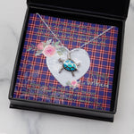 Sea Turtle Necklace Gift for My Beautiful Girlfriend Valentines Necklace Clan Laing of Archiestown Tartan Blue Turtle Necklace