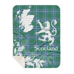 Sherpa Blanket - Tartan Blanket Thistle and Lion Scottish Clan Irvine Plaid Blanket, plaid sherpa blanket queen,purple sherpa blanket,queen sherpa blanket,queen size sherpa blanket,red sherpa blanket,scottish tartan blankets,sherpa blanket,sherpa christmas blanket