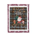 Personalized Gift Tartan Plaid Blanket Clan MacLaren Weathered With Funny Santa Snowman Reindeer Merry Christmas Fleece Blanket, Home Living Room, Plaid Blanket, Tartan Blanket, Scottish Blanket, Buffalo fleece blanket, Christmas Blanket