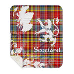 Sherpa Blanket - Tartan Blanket Thistle and Lion Scottish Clan Drummond Of Strathallan Plaid Blanket, plaid sherpa blanket queen,purple sherpa blanket,queen sherpa blanket,queen size sherpa blanket,red sherpa blanket,scottish tartan blankets,sherpa blanket,sherpa christmas blanket