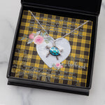 Sea Turtle Necklace Gift for My Beautiful Girlfriend Valentines Necklace Clan MacLeod of Lewis Ancient Tartan Blue Turtle Necklace