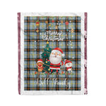 Personalized Gift Tartan Plaid Blanket Clan Bell With Funny Santa Snowman Reindeer Merry Christmas Fleece Blanket, Home Living Room, Plaid Blanket, Tartan Blanket, Scottish Blanket, Buffalo fleece blanket, Christmas Blanket