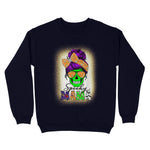 Spooky Mama Messy Bun Skull Halloween Costume Momster One Spooky Mama Messy Bun Bleached Halloween Skull Monster Womens Halloween Sweatshirts, Halloween Sweatshirt Plus Size - Scotstee Shop