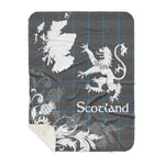 Scotstee Shop - Tartan Blanket Thistle and Lion Scottish Clan Gladstone Hunting Plaid Blanket - Sherpa Blanket