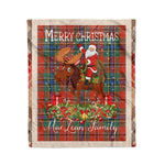 Personalized Gift Plaid Tartan Blanket Clan MacLean Of Duart Ancient With Moose Lover Xmas Gift Santa Riding Christmas Fleece Blanket