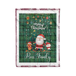 Personalized Gift Tartan Plaid Blanket Clan Ross Hunting Ancient With Funny Santa Snowman Reindeer Merry Christmas Fleece Blanket, Home Living Room, Plaid Blanket, Tartan Blanket, Scottish Blanket, Buffalo fleece blanket, Christmas Blanket