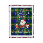 Personalized Gift Tartan Plaid Blanket Clan MaiTland With Funny Santa Snowman Reindeer Merry Christmas Fleece Blanket, Home Living Room, Plaid Blanket, Tartan Blanket, Scottish Blanket, Buffalo fleece blanket, Christmas Blanket