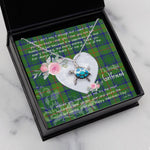 Sea Turtle Necklace Gift for My Beautiful Girlfriend Valentines Necklace Clan Cranstoun Hunting Tartan Blue Turtle Necklace