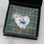 Sea Turtle Necklace Gift for My Beautiful Girlfriend Valentines Necklace Clan Porterfield Tartan Blue Turtle Necklace