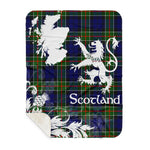 Sherpa Blanket - Tartan Blanket Thistle and Lion Scottish Clan Colquhoun Plaid Blanket, plaid sherpa blanket queen,purple sherpa blanket,queen sherpa blanket,queen size sherpa blanket,red sherpa blanket,scottish tartan blankets,sherpa blanket,sherpa christmas blanket