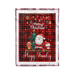 Personalized Gift Tartan Plaid Blanket Clan Hogg With Funny Santa Snowman Reindeer Merry Christmas Fleece Blanket, Christmas Blanket, Plaid Blanket, Tartan Blanket,Scottish Blanket