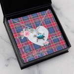Sea Turtle Necklace Gift for My Beautiful Girlfriend Valentines Necklace Clan Graham Of Menteith Pink Tartan Blue Turtle Necklace