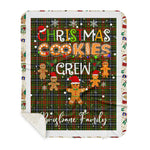 Personalized Gift Tartan Plaid Blanket Clan Brisbane With Christmas Cookie Baking Crew Christmas Gift Sherpa Blanket, tartan sherpa blanket,buffalo plaid sherpa blanket,christmas sherpa blanket,Christmas Throw Blanket,green plaid sherpa blanket,green sherpa blanket