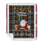 Personalized Gift Tartan Plaid Blanket Clan BlackWatch Weathered With Funny Santa Snowman Reindeer Merry Christmas Gift Sherpa Blanket, blue plaid sherpa blanket,blue tartan sherpa blanket,Buchan,buffalo plaid sherpa blanket,christmas sherpa blanket,Christmas Throw Blanket