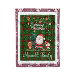 Personalized Gift Tartan Plaid Blanket Clan Maxwell Hunting With Funny Santa Snowman Reindeer Merry Christmas Fleece Blanket, Home Living Room, Plaid Blanket, Tartan Blanket, Scottish Blanket, Buffalo fleece blanket, Christmas Blanket