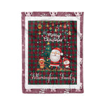Personalized Gift Tartan Plaid Blanket Clan Fotheringham With Funny Santa Snowman Reindeer Merry Christmas Fleece Blanket, Christmas Blanket, Plaid Blanket, Tartan Blanket,Scottish Blanket