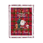 Personalized Gift Tartan Plaid Blanket Clan MacRae With Funny Santa Snowman Reindeer Merry Christmas Fleece Blanket, Home Living Room, Plaid Blanket, Tartan Blanket, Scottish Blanket, Buffalo fleece blanket, Christmas Blanket