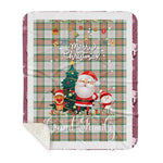 Personalized Gift Tartan Plaid Blanket Clan Grant of Auchnarrow With Funny Santa Snowman Reindeer Merry Christmas Gift Sherpa Blanket, blue plaid sherpa blanket,blue tartan sherpa blanket,Buchan,buffalo plaid sherpa blanket,christmas sherpa blanket,Christmas Throw Blanket