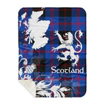 Sherpa Blanket - Tartan Blanket Thistle and Lion Scottish Clan Angus Modern Plaid Blanket, plaid sherpa blanket queen,purple sherpa blanket,queen sherpa blanket,queen size sherpa blanket,red sherpa blanket,scottish tartan blankets,sherpa blanket,sherpa christmas blanket