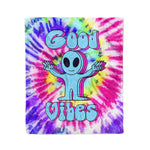 Scotstee Shop - Scotstee Shop Blanket Good Vibes Alien Neon Rainbow Tie Dye Watercolor Hippie Fleece Blanket
