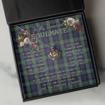 To My Beautiful Soulmate Necklace In Your Eyes I Have Found My Home Clan MacKenzie Modern Blue Tartan Crown Pendant Necklace