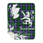Sherpa Blanket - Tartan Blanket Thistle and Lion Scottish Clan Galbraith Modern Plaid Blanket, plaid sherpa blanket queen,purple sherpa blanket,queen sherpa blanket,queen size sherpa blanket,red sherpa blanket,scottish tartan blankets,sherpa blanket,sherpa christmas blanket