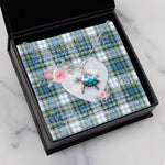 Sea Turtle Necklace Gift for My Beautiful Girlfriend Valentines Necklace Clan Campbell Dress Ancient Tartan Blue Turtle Necklace