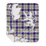 Scotstee Shop - Tartan Blanket Thistle and Lion Scottish Clan Livingstone Dress Plaid Blanket - Sherpa Blanket