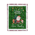 Personalized Gift Tartan Plaid Blanket Clan Don With Funny Santa Snowman Reindeer Merry Christmas Fleece Blanket, Home Living Room, Plaid Blanket, Tartan Blanket, Scottish Blanket, Buffalo fleece blanket, Christmas Blanket