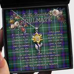 To My Beautiful Soulmate Sunflower Necklace In Your Eyes I Have Found My Home Clan MacDonald Of The Isles Modern Tartan Jewelry For Girlfriend