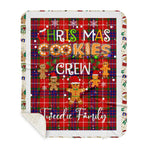 Personalized Gift Tartan Plaid Blanket Clan Tweedie Red With Christmas Cookie Baking Crew Christmas Gift Sherpa Blanket, tartan sherpa blanket,buffalo plaid sherpa blanket,christmas sherpa blanket,Christmas Throw Blanket,green plaid sherpa blanket,green sherpa blanket