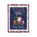 Personalized Gift Tartan Plaid Blanket Clan Navy US Edzell With Funny Santa Snowman Reindeer Merry Christmas Fleece Blanket, Home Living Room, Plaid Blanket, Tartan Blanket, Scottish Blanket, Buffalo fleece blanket, Christmas Blanket