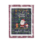 Personalized Gift Tartan Plaid Blanket Clan Campbell Argyll Modern With Funny Santa Snowman Reindeer Merry Christmas Fleece Blanket, Home Living Room, Plaid Blanket, Tartan Blanket, Scottish Blanket, Buffalo fleece blanket, Christmas Blanket