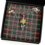 To My Beautiful Soulmate Sunflower Necklace In Your Eyes I Have Found My Home Clan Lindsay Hunting Tartan Jewelry For Girlfriend, Tartan Sunflower Pendant Necklace, Scottish Tartan Jewelry, valentine necklace, necklace girlfriend, necklace for wife, cute necklaces for girlfriend, jewelry for girlfriend, to my soulmate necklace, to my future wife necklace