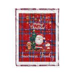 Personalized Gift Tartan Plaid Blanket Clan Inverness With Funny Santa Snowman Reindeer Merry Christmas Fleece Blanket, Home Living Room, Plaid Blanket, Tartan Blanket, Scottish Blanket, Buffalo fleece blanket, Christmas Blanket