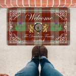 Doormat - Welcome Mat Scottish Clan Davidson Dress Dancers Tartan Door Mat, Plaid Doormat With Thistle and Two Lion Scottish