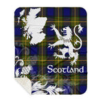 Sherpa Blanket - Tartan Blanket Thistle and Lion Scottish Clan Muir Plaid Blanket, plaid sherpa blanket queen,purple sherpa blanket,queen sherpa blanket,queen size sherpa blanket,red sherpa blanket,scottish tartan blankets,sherpa blanket,sherpa christmas blanket