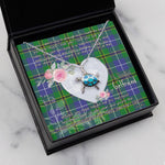 Sea Turtle Necklace Gift for My Beautiful Girlfriend Valentines Necklace Clan Turnbull Hunting Tartan Blue Turtle Necklace