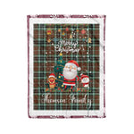 Personalized Gift Tartan Plaid Blanket Clan Thomson Hunting Modern With Funny Santa Snowman Reindeer Merry Christmas Fleece Blanket, Home Living Room, Plaid Blanket, Tartan Blanket, Scottish Blanket, Buffalo fleece blanket, Christmas Blanket