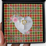 Gift For My Beautiful Girlfriend Necklace Valentine Necklace Clan Gibson Tartan Cross Dancing Necklace Scottish Tartan Jewelry