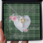 Gift For My Beautiful Girlfriend Necklace Valentine Necklace Clan MacDonald Lord Of The Isles Tartan Cross Dancing Necklace Scottish Tartan Jewelry