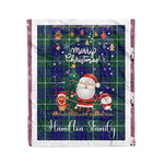 Personalized Gift Tartan Plaid Blanket Clan Hamilton Hunting Modern With Funny Santa Snowman Reindeer Merry Christmas Fleece Blanket, Christmas Blanket, Plaid Blanket, Tartan Blanket,Scottish Blanket