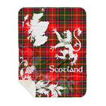 Sherpa Blanket - Tartan Blanket Thistle and Lion Scottish Clan Somerville Plaid Blanket, plaid sherpa blanket queen,purple sherpa blanket,queen sherpa blanket,queen size sherpa blanket,red sherpa blanket,scottish tartan blankets,sherpa blanket,sherpa christmas blanket