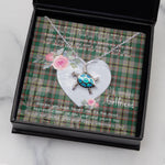 Sea Turtle Necklace Gift for My Beautiful Girlfriend Valentines Necklace Clan Craig Ancient Tartan Blue Turtle Necklace