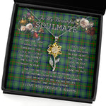 To My Beautiful Soulmate Sunflower Necklace In Your Eyes I Have Found My Home Clan Cranstoun Tartan Jewelry For Girlfriend, Tartan Sunflower Pendant Necklace, Scottish Tartan Jewelry, valentine necklace, necklace girlfriend, necklace for wife, cute necklaces for girlfriend, jewelry for girlfriend, to my soulmate necklace, to my future wife necklace