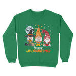 Gnomes Happy Hallothanksmas Halloween And Merry Christmas Womens Halloween Sweatshirts, Halloween Sweatshirt Plus Size - Scotstee Shop