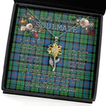 To My Beautiful Soulmate Sunflower Necklace In Your Eyes I Have Found My Home Clan Forsyth Ancient Tartan Jewelry For Girlfriend, Tartan Sunflower Pendant Necklace, Scottish Tartan Jewelry, valentine necklace, necklace girlfriend, necklace for wife, cute necklaces for girlfriend, jewelry for girlfriend, to my soulmate necklace, to my future wife necklace