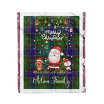Personalized Gift Tartan Plaid Blanket Clan Adam Hunting With Funny Santa Snowman Reindeer Merry Christmas Fleece Blanket, Home Living Room, Plaid Blanket, Tartan Blanket, Scottish Blanket, Buffalo fleece blanket, Christmas Blanket